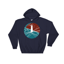 Lighthouse Unisex Hooded Sweatshirt, Collection Fjaka-Navy-S-Tamed Winds-tshirt-shop-and-sailing-blog-www-tamedwinds-com