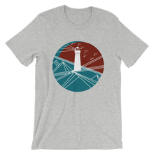 Lighthouse Unisex T-Shirt, Collection Fjaka-Athletic Heather-S-Tamed Winds-tshirt-shop-and-sailing-blog-www-tamedwinds-com
