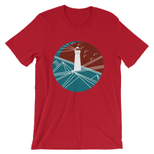 Lighthouse Unisex T-Shirt, Collection Fjaka-Red-S-Tamed Winds-tshirt-shop-and-sailing-blog-www-tamedwinds-com