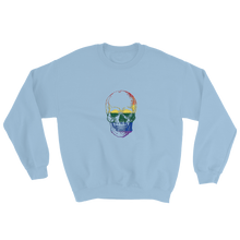 Love Skull Unisex Crewneck Sweatshirt, Collection Jolly Roger-Light Blue-S-Tamed Winds-tshirt-shop-and-sailing-blog-www-tamedwinds-com