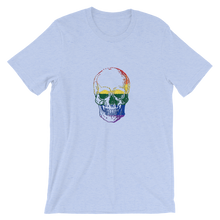 Love Skull Unisex T-Shirt, Collection Jolly Roger-Heather Blue-S-Tamed Winds-tshirt-shop-and-sailing-blog-www-tamedwinds-com