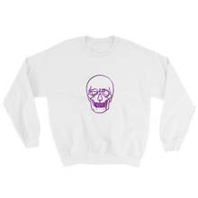 Neon Skull Unisex Crewneck Sweatshirt, Collection Jolly Roger-White-S-Tamed Winds-tshirt-shop-and-sailing-blog-www-tamedwinds-com