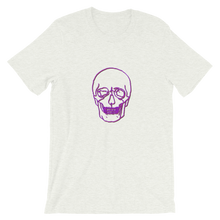 Neon Skull Unisex T-Shirt, Collection Jolly Roger-Ash-S-Tamed Winds-tshirt-shop-and-sailing-blog-www-tamedwinds-com