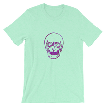 Neon Skull Unisex T-Shirt, Collection Jolly Roger-Heather Mint-S-Tamed Winds-tshirt-shop-and-sailing-blog-www-tamedwinds-com