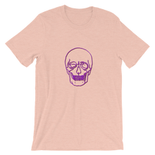 Neon Skull Unisex T-Shirt, Collection Jolly Roger-Heather Prism Peach-S-Tamed Winds-tshirt-shop-and-sailing-blog-www-tamedwinds-com