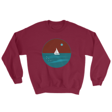 Northern Star Unisex Crewneck Sweatshirt, Collection Fjaka-Maroon-S-Tamed Winds-tshirt-shop-and-sailing-blog-www-tamedwinds-com