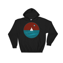 Northern Star Unisex Hooded Sweatshirt, Collection Fjaka-Black-S-Tamed Winds-tshirt-shop-and-sailing-blog-www-tamedwinds-com