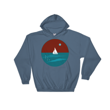 Northern Star Unisex Hooded Sweatshirt, Collection Fjaka-Indigo Blue-S-Tamed Winds-tshirt-shop-and-sailing-blog-www-tamedwinds-com