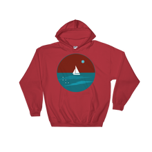 Northern Star Unisex Hooded Sweatshirt, Collection Fjaka-Red-S-Tamed Winds-tshirt-shop-and-sailing-blog-www-tamedwinds-com