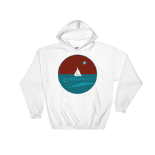 Northern Star Unisex Hooded Sweatshirt, Collection Fjaka-White-S-Tamed Winds-tshirt-shop-and-sailing-blog-www-tamedwinds-com