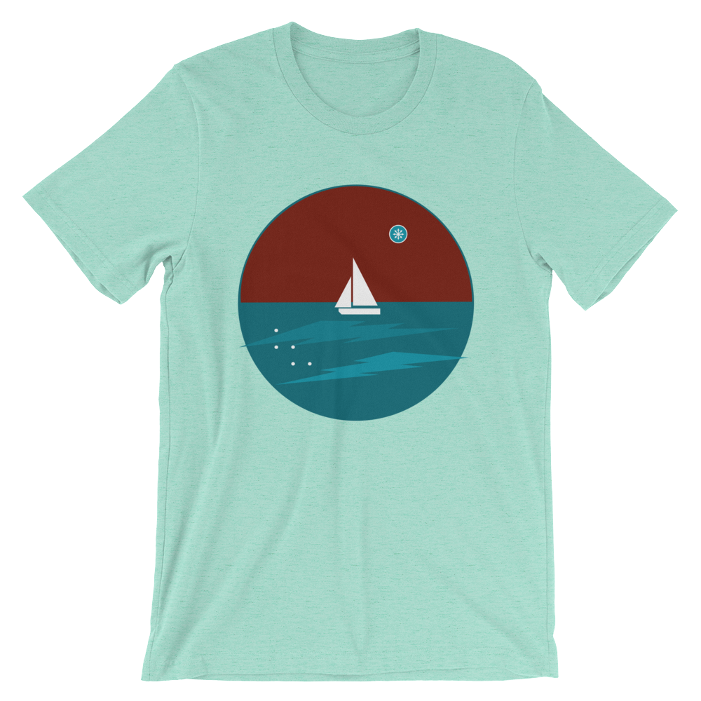 Northern Star Unisex T-Shirt, Collection Fjaka-Heather Mint-S-Tamed Winds-tshirt-shop-and-sailing-blog-www-tamedwinds-com