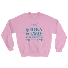 One Idea Away Unisex Crewneck Sweatshirt, Collection Origami Boat-Light Pink-S-Tamed Winds-tshirt-shop-and-sailing-blog-www-tamedwinds-com