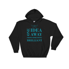 One Idea Away Unisex Hooded Sweatshirt, Collection Origami Boat-Black-S-Tamed Winds-tshirt-shop-and-sailing-blog-www-tamedwinds-com