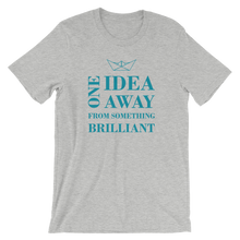 One Idea Away Unisex T-Shirt, Collection Origami Boat-Athletic Heather-S-Tamed Winds-tshirt-shop-and-sailing-blog-www-tamedwinds-com