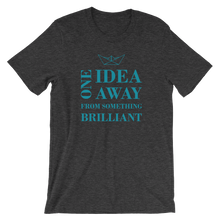 One Idea Away Unisex T-Shirt, Collection Origami Boat-Dark Grey Heather-S-Tamed Winds-tshirt-shop-and-sailing-blog-www-tamedwinds-com