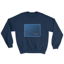 Paper Boat Unisex Crewneck Sweatshirt, Collection Origami Boat-Navy-S-Tamed Winds-tshirt-shop-and-sailing-blog-www-tamedwinds-com