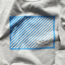 Paper Boat Unisex Crewneck Sweatshirt, Collection Origami Boat-Tamed Winds-tshirt-shop-and-sailing-blog-www-tamedwinds-com