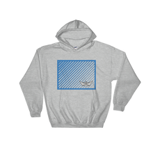 Paper Boat Unisex Hooded Sweatshirt, Collection Origami Boat-Sport Grey-S-Tamed Winds-tshirt-shop-and-sailing-blog-www-tamedwinds-com