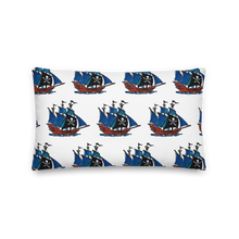 Pirate Schooner Decorative Pillow, Collection Ships & Boats-Tamed Winds-tshirt-shop-and-sailing-blog-www-tamedwinds-com