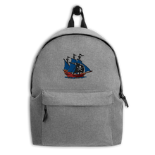 Pirate Schooner Embroidered Backpack, Collection Ships & Boats-Tamed Winds-tshirt-shop-and-sailing-blog-www-tamedwinds-com