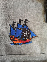 Pirate Schooner Embroidered Backpack, Collection Ships & Boats-Tamed Winds-tshirt-shop-and-sailing-blog-www-tamedwinds-com