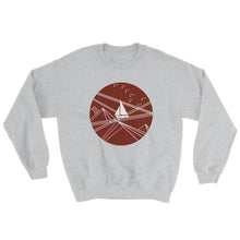 Red Stormy Big Dipper Unisex Crewneck Sweatshirt, Collection Fjaka-Sport Grey-S-Tamed Winds-tshirt-shop-and-sailing-blog-www-tamedwinds-com