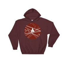 Red Stormy Big Dipper Unisex Hooded Sweatshirt, Collection Fjaka-Maroon-S-Tamed Winds-tshirt-shop-and-sailing-blog-www-tamedwinds-com