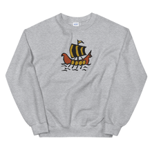 Roman Galleon Unisex Crewneck Sweatshirt, Collection Ships & Boats-Sport Grey-S-Tamed Winds-tshirt-shop-and-sailing-blog-www-tamedwinds-com