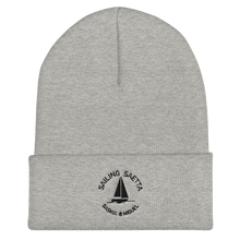 Sailing Saetta Cuffed Beanie, Embroidered Logo-Heather Grey-Tamed Winds-tshirt-shop-and-sailing-blog-www-tamedwinds-com