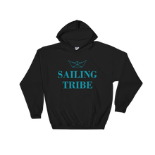 Sailing Tribe Unisex Hooded Sweatshirt, Collection Origami Boat-Black-S-Tamed Winds-tshirt-shop-and-sailing-blog-www-tamedwinds-com