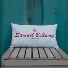Samuel Bellamy Light Grayish Blue Decorative Pillow, Collection Pirate Tales-Tamed Winds-tshirt-shop-and-sailing-blog-www-tamedwinds-com