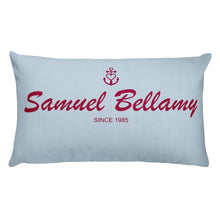 Samuel Bellamy Light Grayish Blue Decorative Pillow, Collection Pirate Tales-Tamed Winds-tshirt-shop-and-sailing-blog-www-tamedwinds-com
