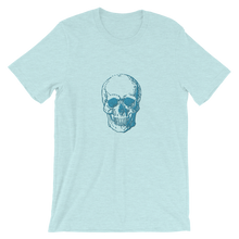 Skull Unisex T-Shirt, Collection Jolly Roger-Heather Prism Ice Blue-S-Tamed Winds-tshirt-shop-and-sailing-blog-www-tamedwinds-com