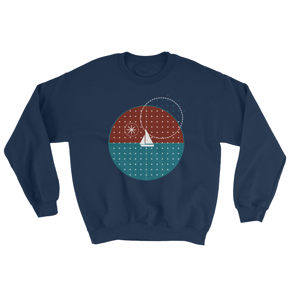 Starry Night Unisex Crewneck Sweatshirt, Collection Fjaka-Navy-S-Tamed Winds-tshirt-shop-and-sailing-blog-www-tamedwinds-com