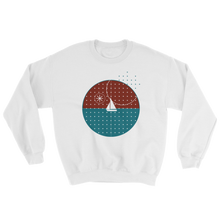 Starry Night Unisex Crewneck Sweatshirt, Collection Fjaka-White-S-Tamed Winds-tshirt-shop-and-sailing-blog-www-tamedwinds-com