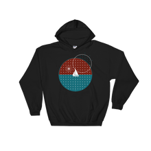 Starry Night Unisex Hooded Sweatshirt, Collection Fjaka-Black-S-Tamed Winds-tshirt-shop-and-sailing-blog-www-tamedwinds-com