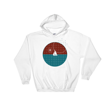 Starry Night Unisex Hooded Sweatshirt, Collection Fjaka-White-S-Tamed Winds-tshirt-shop-and-sailing-blog-www-tamedwinds-com