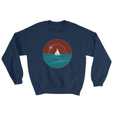 Sunset Unisex Crewneck Sweatshirt, Collection Fjaka-Navy-S-Tamed Winds-tshirt-shop-and-sailing-blog-www-tamedwinds-com