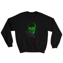 Surfer Skull Unisex Crewneck Sweatshirt, Collection Jolly Roger-Black-S-Tamed Winds-tshirt-shop-and-sailing-blog-www-tamedwinds-com