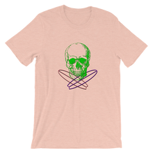 Surfer Skull Unisex T-Shirt, Collection Jolly Roger-Heather Prism Peach-S-Tamed Winds-tshirt-shop-and-sailing-blog-www-tamedwinds-com