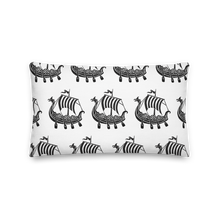 Viking Longship Decorative Pillow, Collection Ships & Boats-Tamed Winds-tshirt-shop-and-sailing-blog-www-tamedwinds-com