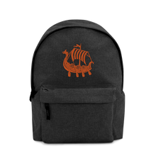 Viking Longship Embroidered Backpack, Collection Ships & Boats-Tamed Winds-tshirt-shop-and-sailing-blog-www-tamedwinds-com