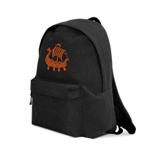 Viking Longship Embroidered Backpack, Collection Ships & Boats-Tamed Winds-tshirt-shop-and-sailing-blog-www-tamedwinds-com