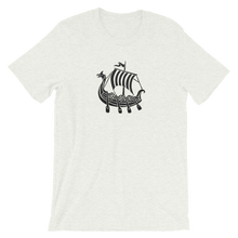 Viking Longship Unisex T-Shirt, Collection Ships & Boats-Ash-S-Tamed Winds-tshirt-shop-and-sailing-blog-www-tamedwinds-com