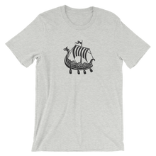 Viking Longship Unisex T-Shirt, Collection Ships & Boats-Athletic Heather-S-Tamed Winds-tshirt-shop-and-sailing-blog-www-tamedwinds-com