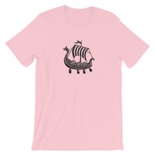 Viking Longship Unisex T-Shirt, Collection Ships & Boats-Pink-S-Tamed Winds-tshirt-shop-and-sailing-blog-www-tamedwinds-com