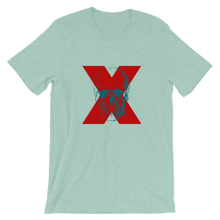 X Skull Unisex T-Shirt, Collection Jolly Roger-Heather Prism Dusty Blue-S-Tamed Winds-tshirt-shop-and-sailing-blog-www-tamedwinds-com