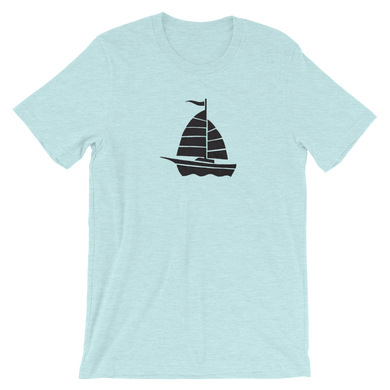 Yacht Unisex T-Shirt, Collection Ships & Boats-Heather Prism Ice Blue-XS-Tamed Winds-tshirt-shop-and-sailing-blog-www-tamedwinds-com