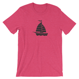 Yacht Unisex T-Shirt, Collection Ships & Boats-Heather Raspberry-S-Tamed Winds-tshirt-shop-and-sailing-blog-www-tamedwinds-com