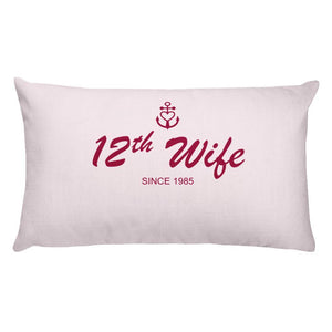 12th Wife Light Grayish Pink Decorative Pillow, Collection Pirate Tales-Tamed Winds-tshirt-shop-and-sailing-blog-www-tamedwinds-com